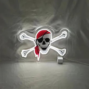 Pirate Skull & Crossbones LED Neon Sign