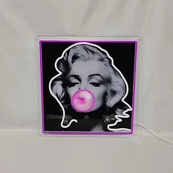 Marilyn Monroe Blowing Bubble LED Neon Sign