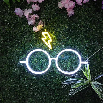 Harry Potter Glasses & Lightning Bolt LED Neon Sign