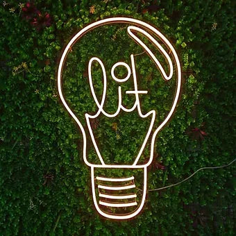 Light Bulb Lit LED Neon Sign