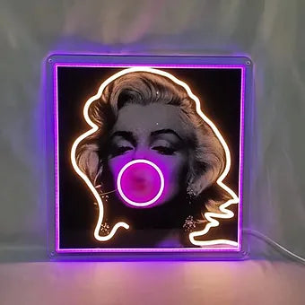 Marilyn Monroe Blowing Bubble LED Neon Sign