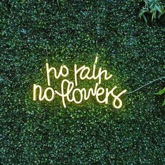 No Rain No Flowers LED Neon Sign