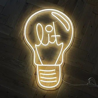 Light Bulb Lit LED Neon Sign