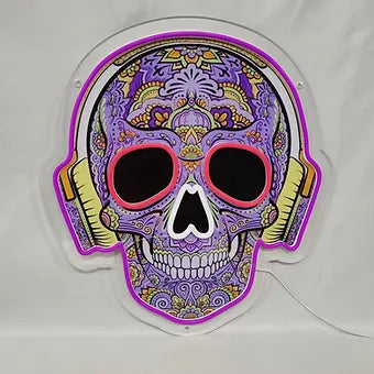 Calavera Skull with Big Bass Headphones